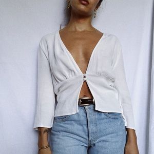 Flynn Skye white crepe top